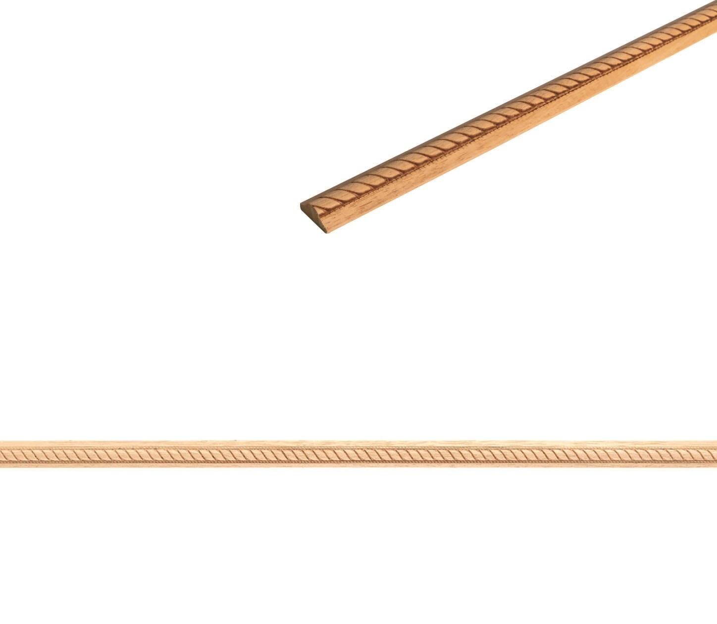 Ayous Ahşap Oyma İşlemeli Halat Desenli Çıta Boyanabilir Dekoratif Aksesuar 20x10 mm MAC57