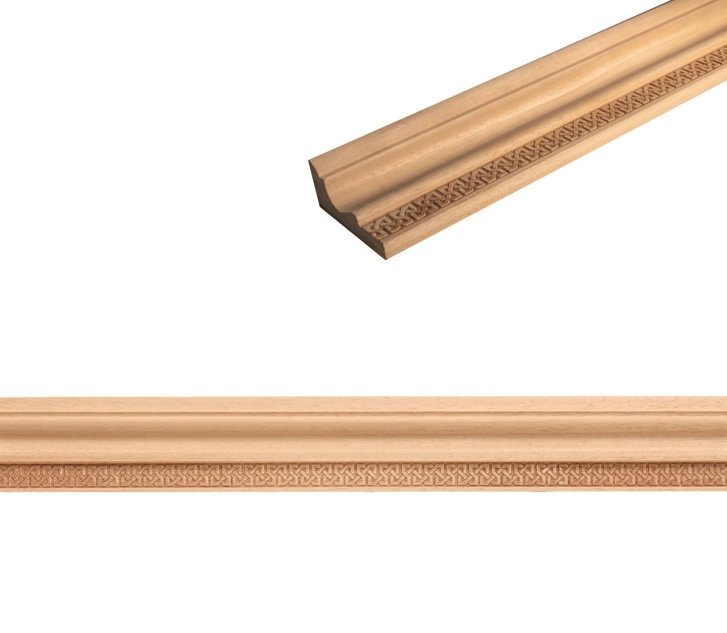 Ayous Ahşap Oyma İşlemeli Osmanlı Desenli Çıta Boyanabilir Dekoratif Aksesuar 77x38 mm MAC73