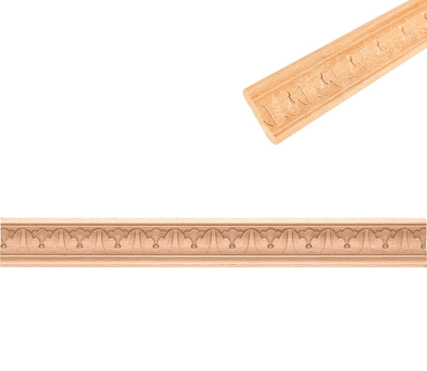 Kayın Kartonpiyer Taç Çıta Ahşap Desenli Dekoratif Aksesuar 60x11 mm-KT35