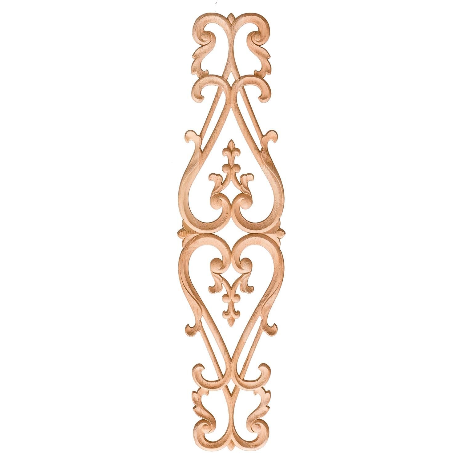Aplik Orta Göbek Boyanabilir Ahşap Desenli İşlemeli Dekoratif Aksesuar 50x13x1,1 cm OGM19
