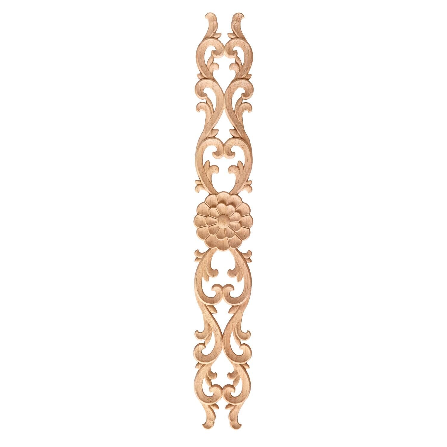 Aplik Orta Göbek Boyanabilir Ahşap Desenli İşlemeli Dekoratif Aksesuar 50x8x1,1 cm OGM21