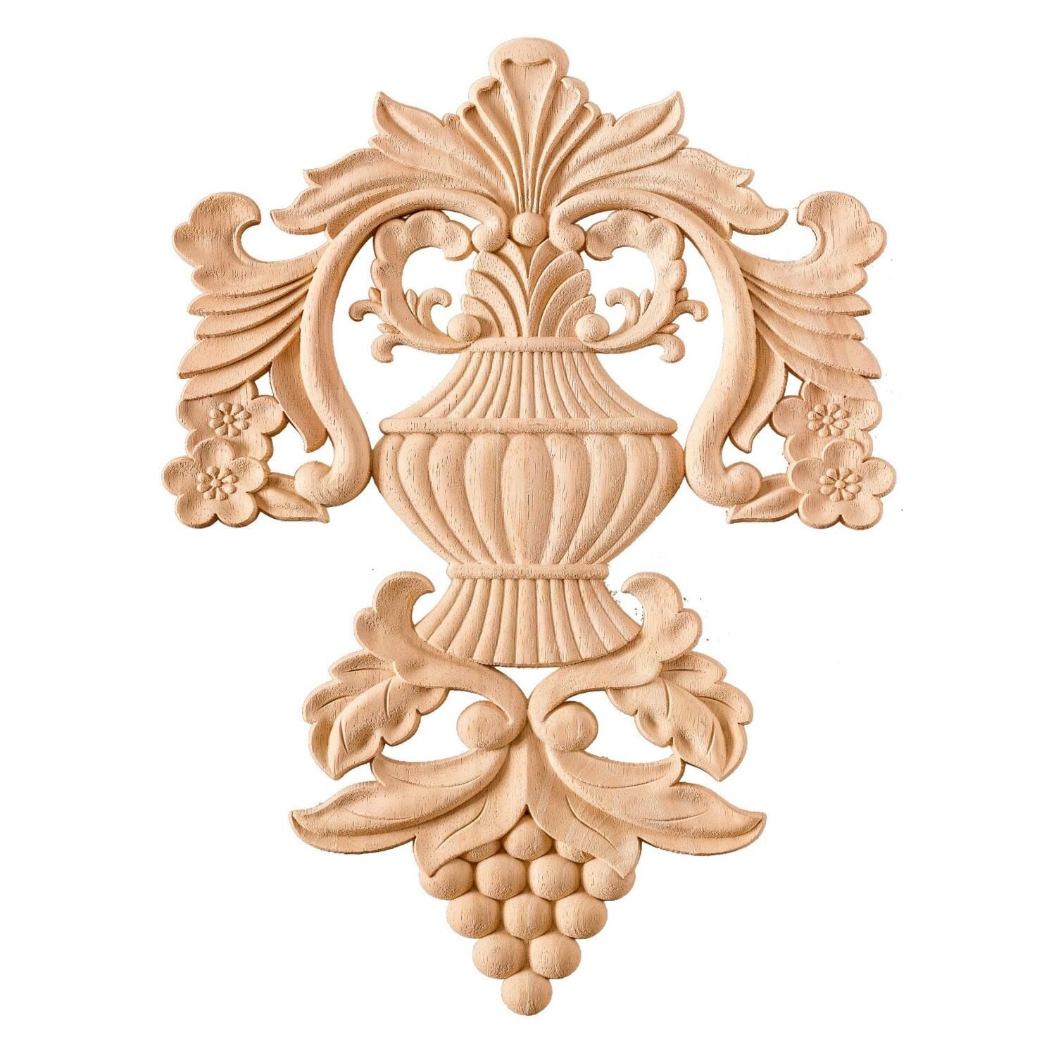 Aplik Orta Göbek Boyanabilir Ahşap Desenli İşlemeli Dekoratif Aksesuar 25x17x1 cm OGM27