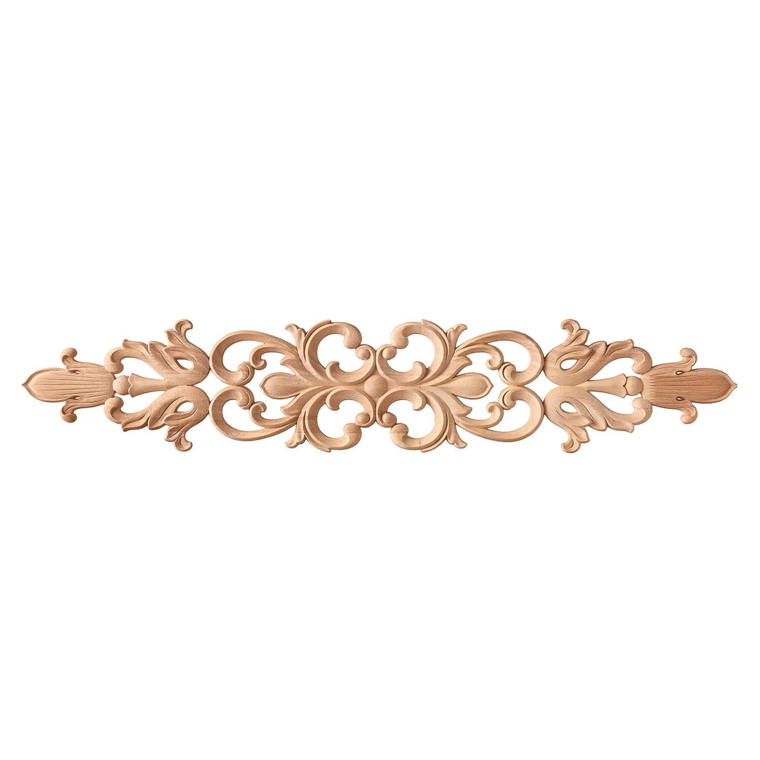 Aplik Orta Göbek Boyanabilir Ahşap Desenli İşlemeli Dekoratif Aksesuar 80x15x1,4 cm OGY05
