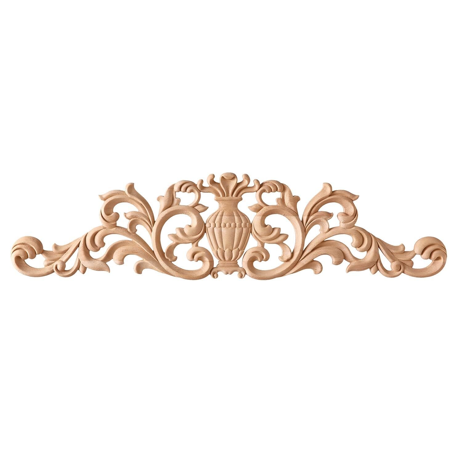 Taç Motif Aplik Oymalı Ahşap Boyanabilir Dekoratif Aksesuar 78x19x1,4 cm TAM12