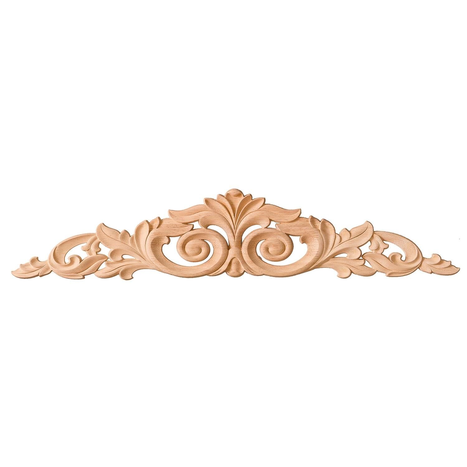 Taç Motif Aplik Oymalı Ahşap Boyanabilir Dekoratif Aksesuar 80x16x1,4 cm TAM14