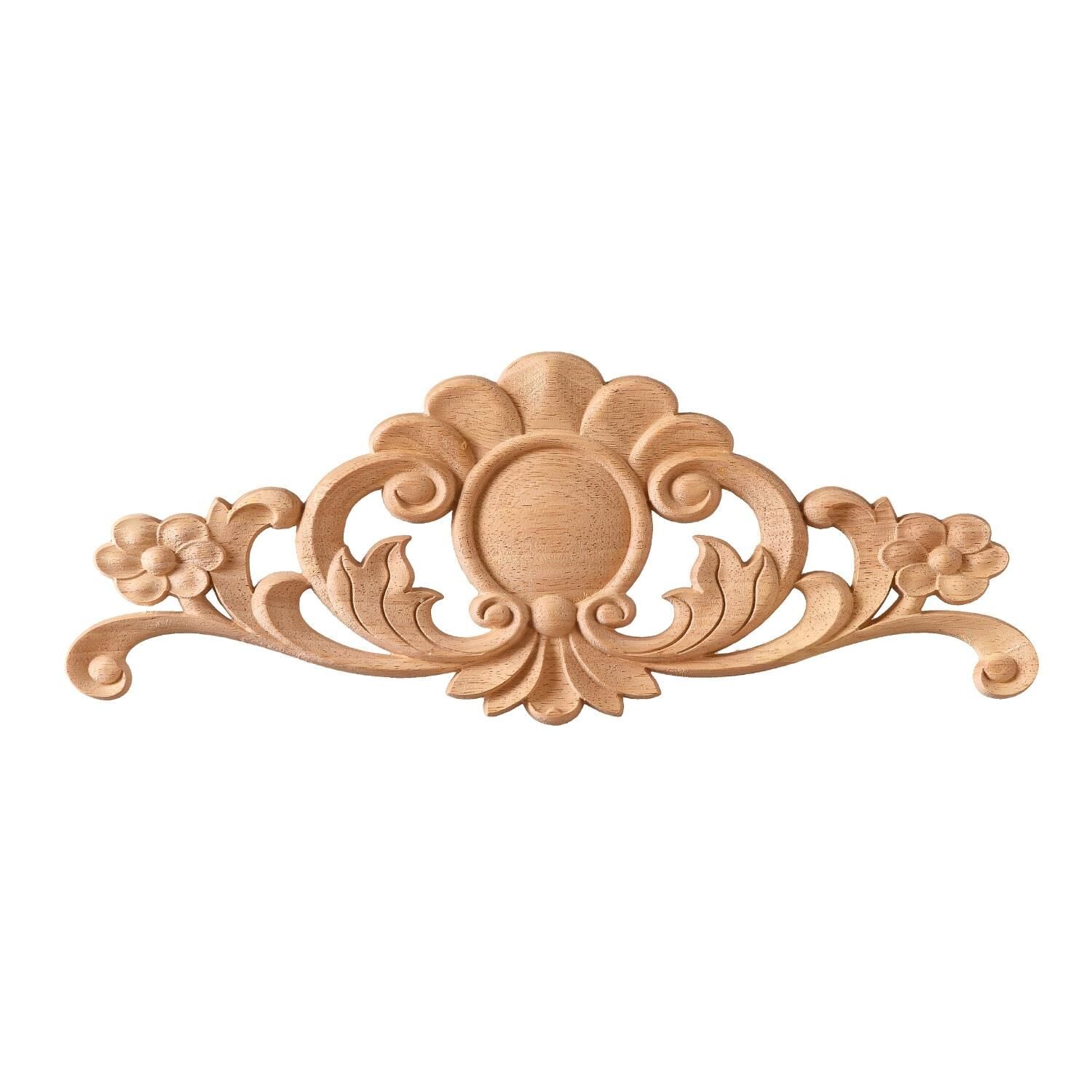 Taç Motif Aplik Oymalı Ahşap Boyanabilir Dekoratif Aksesuar 40x15x1,2 cm TAM29